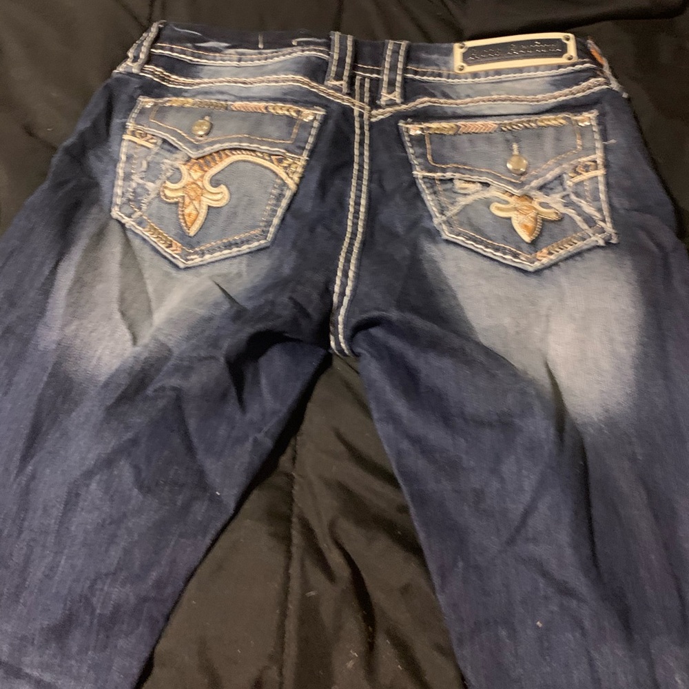 Dark Wash Rock Revival Skinny Jeans